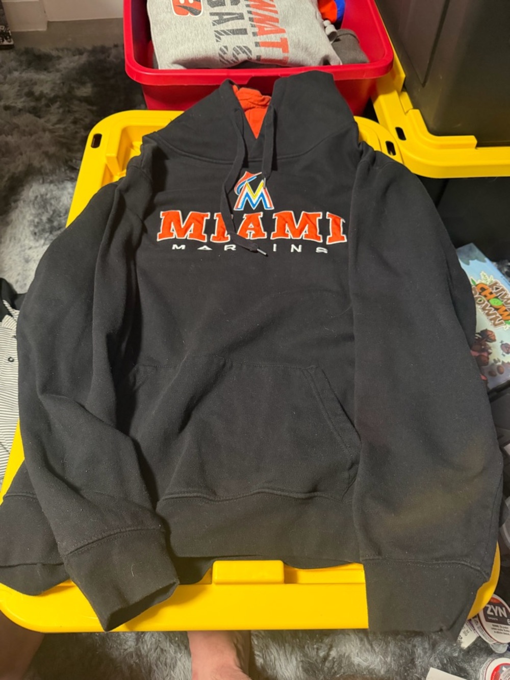 Fanatics Miami Marlins Black Hoodie with Orange Accents